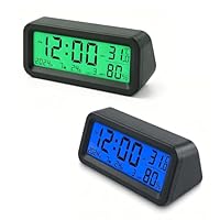 Mini Auto-Uhr, LCD Selbstklebend Leuchtende Autouhr, Solar Mini-Digitaluhr, Fahrzeug Elektronische Digitaluhr für das Armaturenbrett, Zeit, Datum, Temperaturanzeige, Luftfeuchtigkeit, Car Clock