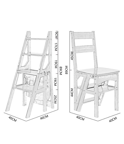 Chaise pliante bambou et escabeau 4 marches double usage pour la maison - 7