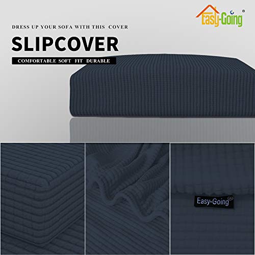 Image of Easy-Going Stretch 1 Piece Loveseat Couch Cushion Cover for Sofa | Sofa Cushion Furniture Protector Sofa Seat sofa slipcover Washable sofa cover soft with Elastic Bottom Dark Blue