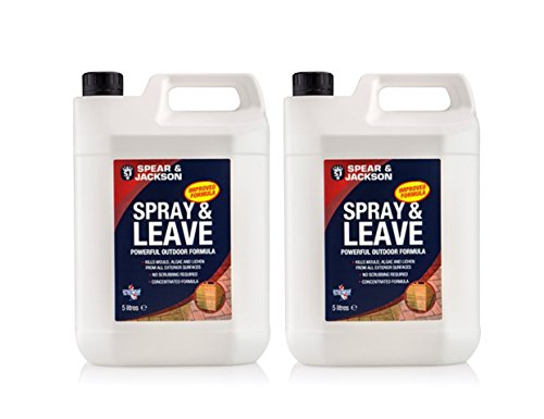 Spear and Jackson - Spray and Leave Concentrate 2 x 5 Litres - Kills Mould Algae & Lichen From All Exterior Surfaces