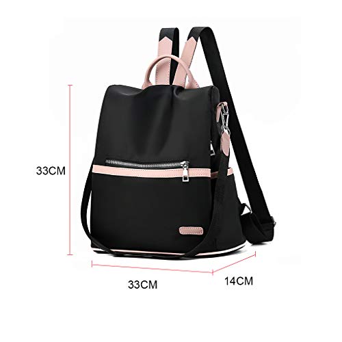 ForHe Mochila feminina à prova d'água de nylon conversível antirroubo para mulheres