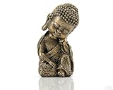 BOIHEGU Baby Buddha Statue Indoor Decor, 8 inch Resin Thinking Buddha Statue Spiritual Room Decor Zen Gifts