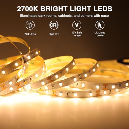 Cinta de LED blanca cálida 12m regulable Onforu miniatura 2