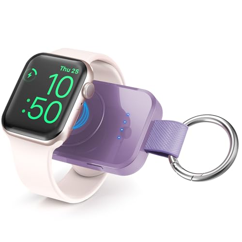 Portable Wireless Charger for Apple Watch Series 11 10 9 8 7 6 5 4 3 2 SE Ultra 1/2/3 i.VALUX 1000mAh iWatch Charger Magnetic Keychain Power Bank Travel Apple Watch Accessories 45/44/42/41/40/38/49mm