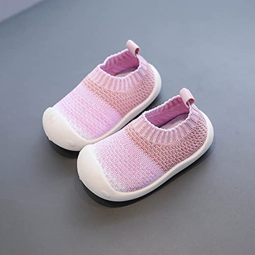 Sapatos fofos meninos meninas sapatos antiderrapantes primeiros passos para bebês meninos, rosa, 6-9