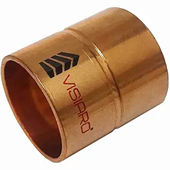Visiaro Copper Coupling, Pipe Fittings, Inner Dia 1 inch, Wall Thickness 18 swg, Pack of 1