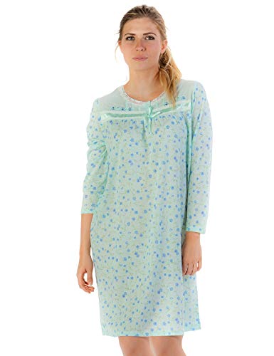 Casual Nights Women's Long Sleeve Floral Embroidered Night Gown - Green - X-Large #TOP2