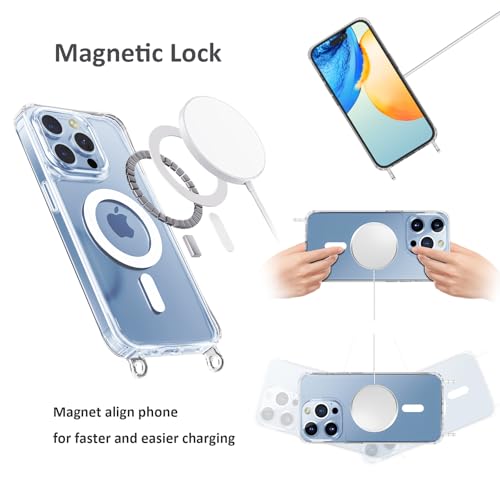 Coque iPhone 15 Pro MagSafe cordon bleu marine antichoc
