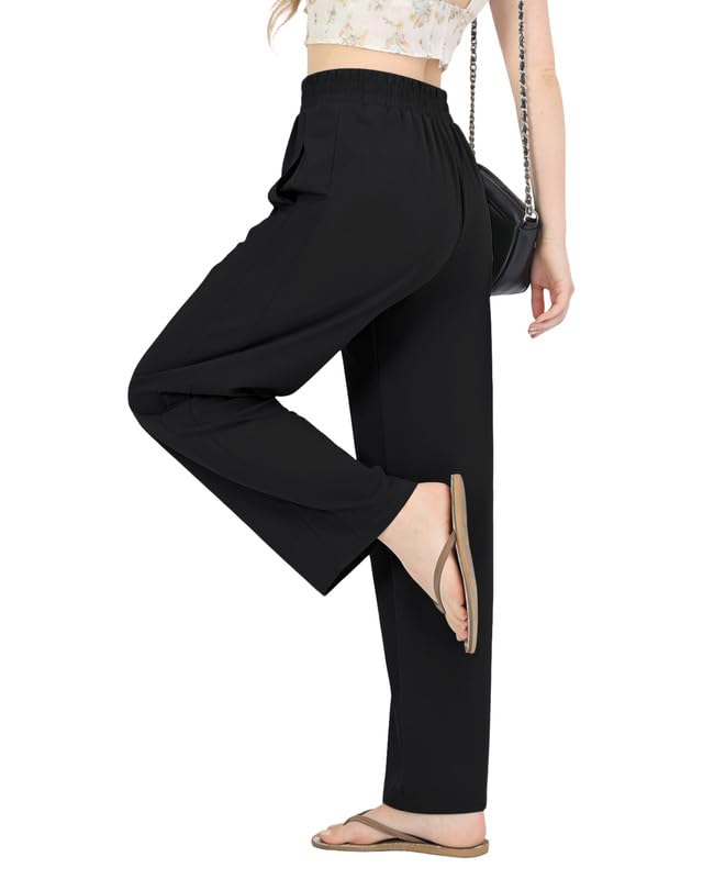 JEKAOYI Womens Casual Pants Pull On High Elastic Waist Stretchy Trousers