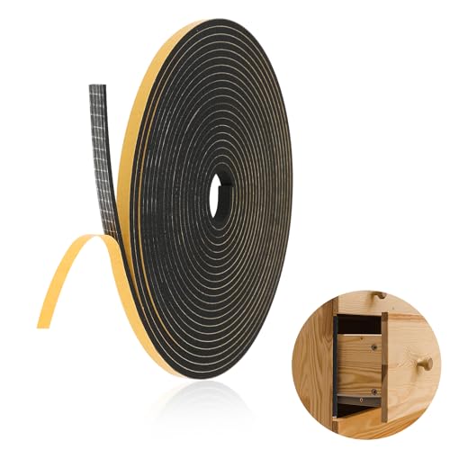 6M Draft Excluder Tape, Adhesive Window Seal Strip, Black Insulation Tape for Winter Windbreaks, Noise Reduction - 6mm(W) x 3mm(T)