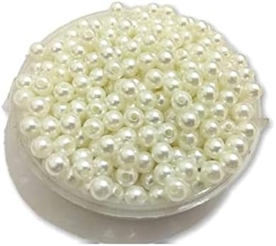 Aanya Pearls Beads For Craft Jewellery Embroidery Making Purpose Round Shape 200 Pieces (6Mm, 200 Pcs) - White