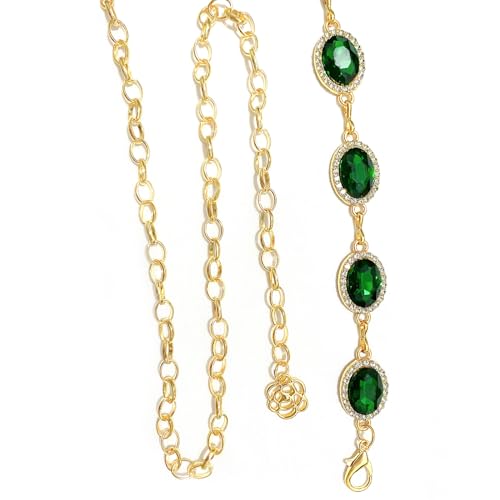 Womens Chain Belt with Jewelry Inlaid Thin Waistband Fashion Waist Belts for Dress Jeans3