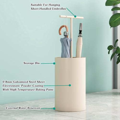 Porte-parapluies grand modèle hauteur 75 cm avec crochets de rangement