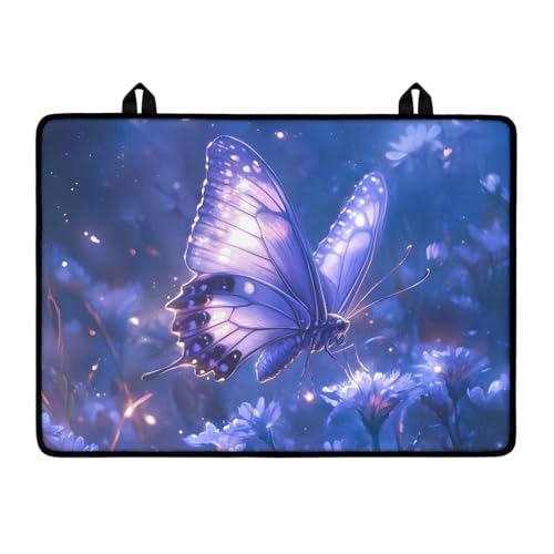 Image of Butterfly Purple Stove Top Cover for Electric Stove, Multifunctional Stove Mat, Heart Resistant Cooktop Cover, Folding Range Top Cover, Countertop Dust Protection Cover, 30 x21 Inches