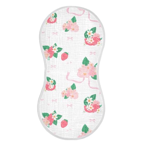 2 Pack Baby Burp Cloths, Soft Absorbent Burping Cloths for Babies, Cotton Milk Spit Up Rags, Large Size for Newborns, Baby Boys and Girls (Floral Pattern)2