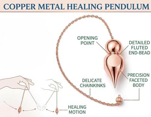 Image of Hammer Design Openable Copper Pendulum for Reiki Healing, Dowsing & Chakra Balancing - Divination & Meditation Tool for Energy Cleansing