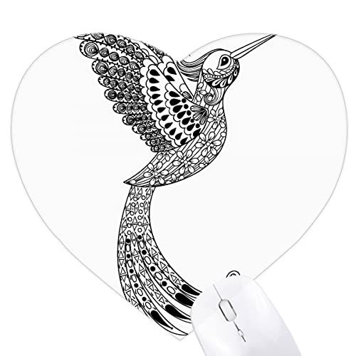 Tapis de souris coeur peinture plume d'oiseau aux finitions premium