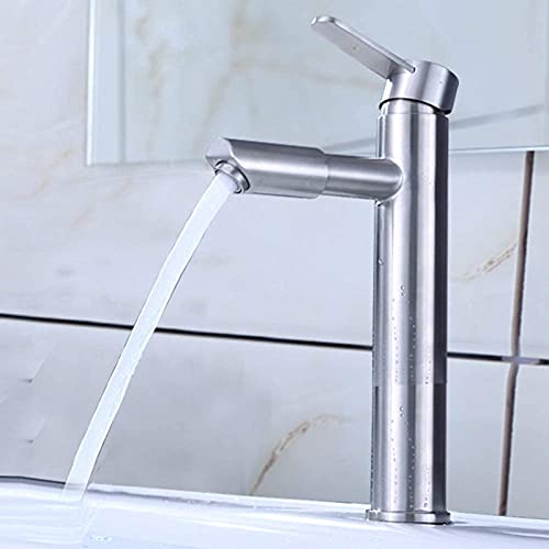 Grifo lavabo de baño con boca giratoria y boquilla recta de acero inoxidable 304 3