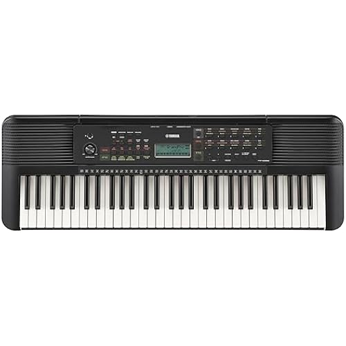 Yamaha 61-Key Portable Keyboard for Beginners with Learning Tools, Music Rest and Power Adapter PSRE283