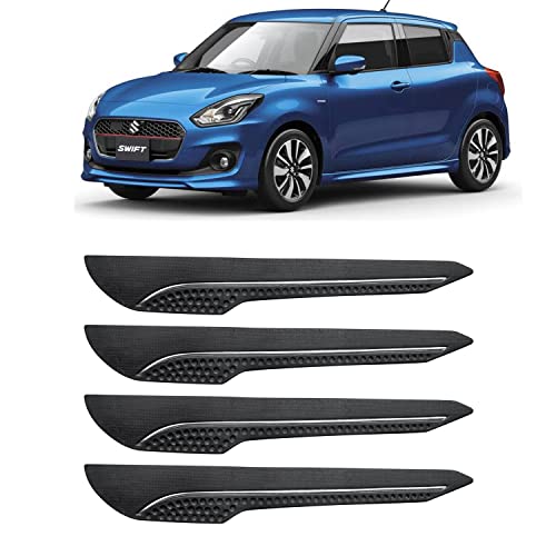 Image of AOSIS-Car Bumper Protector /Bumper Guard for Maruti Suzuki Swift Hybrid with Single Chrome Stripe (4-Pcs)