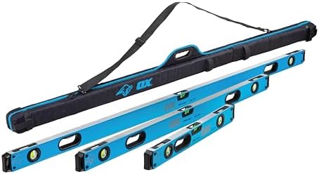 OX Pro Level Bag with 1800mm, 1200mm & 600mm Pro Levels, Black/Bl...