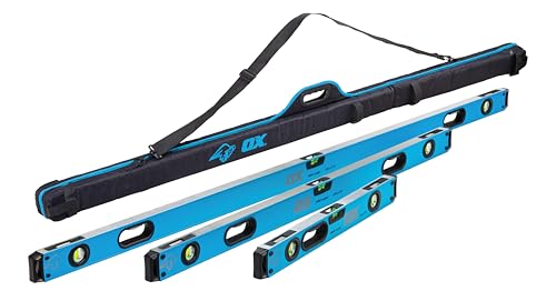OX Pro Level Bag with 1800mm 1200mm & 600mm Pro Levels Black/Blue