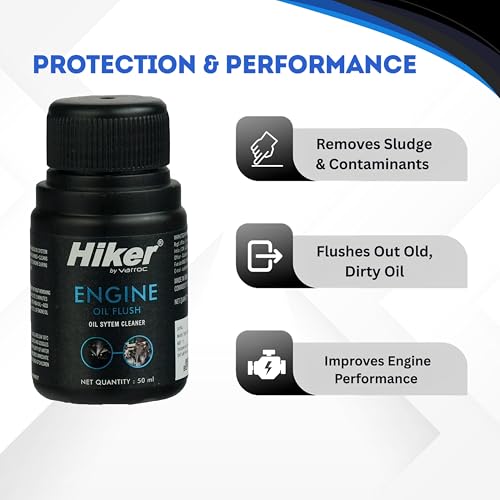 Image of Varroc Engine Oil Flush for Two Wheelers 50 ml | Engine Cleaning Solution to Remove Sludge, Dirt & Deposits | Improves Engine Efficiency & Performance | Pre Oil Change Treatment for Bikes & Scooters