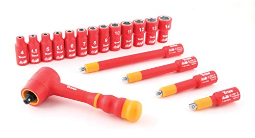 Titan 66100 18 Piece 1/4in Drive VDE Insulated Socket Set