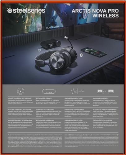 Arctis Nova Pro - Cuffie da gaming wireless multi-sistema - Driver magnetici al neodimio - Cancellazione attiva del rumore - Infinity Power System -Mic ClearCast Gen 2 - PC,PS5,PS4,Mobile - Cuffia gaming - Immagine 15
