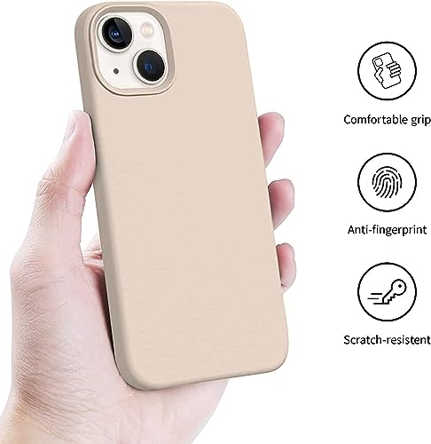 Image of DIZORO Microfiber Candy Case Compatible for iPhone 13 / iPhone 14 6.1 Inch Shockproof Slim Back Cover Liquid Silicone Case - Sand Pink