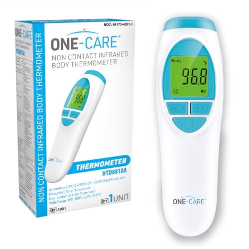 ONE-CARE Infrared Thermometer HTD8818A - Non-Contact, Homedics Thermometer, High Accuracy,