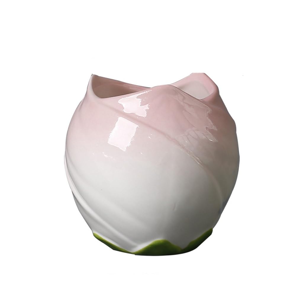 GELASIGE Flower Pots Ice-cracked Glazed Succulent Ceramic Flowerpots, Creative Desktop Mini Ornaments, Small Green Plant Flowerpots Outdoor Flower Pots(B)