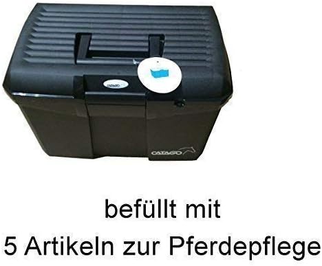 CATAGO Horse Grooming Box with Accessories - Black