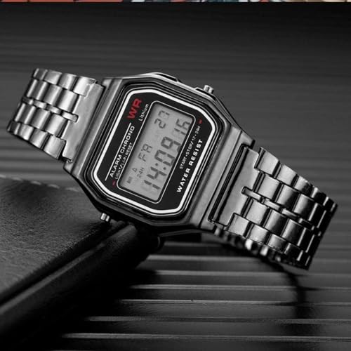 Image of Acnos Brand Digital 4 Colours Vintage Square Dial Unisex WR70ist Watch for Men Women Pack of 1 (WR70)