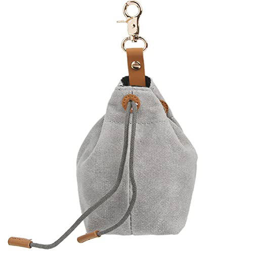 TMBMLPP Leckerlibeutel für Hunde, Futterbeutel Hunde, Schrumpftaschen mit Clip Schnalle, Hundebeutel Leckerli, Futtertasche, für Haustierspielzeug, Leckereien, für Welpen-Training Reisen, Gehen -Grau