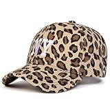 Leopard Print Baseball Cap with New York Embroidery Adjustable N.Y. Cotton Hat for Men and Women Casual and Sporty Look (Khaki Leopard,One Size)
