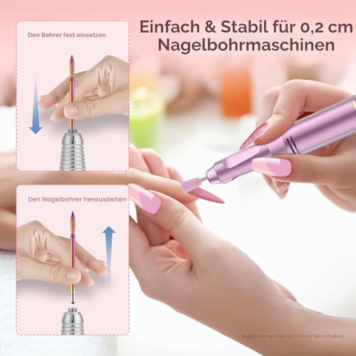 26-teiliges Nagelfräser Bits Set, 3/32 Zoll Professionelle Keramik Fräser Bit für Gelnägel, Diamant-Nagelhautfeile, Nagelfräser Entferner Bits für Acryl-Gel-Nageltechnik, Maniküre & Pediküre