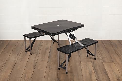 Image of PICNIC TIME NFL Picnic Table Portable Folding Table with Seats and Umbrella
