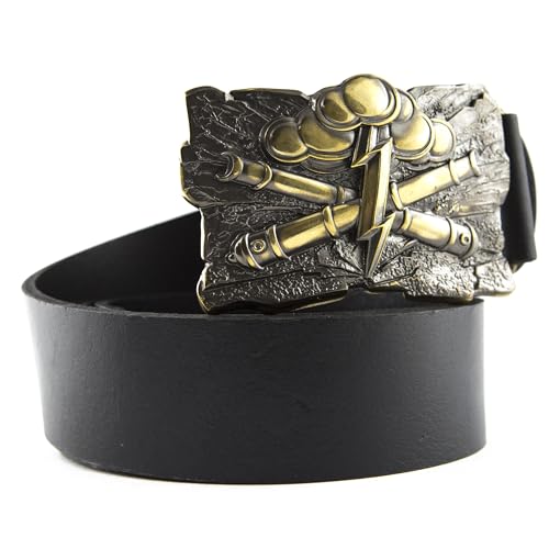 Casual leather belt with artillery belt buckle Gods of war, Handmade military heavy artillery solid brass belt buckle on leather belt2