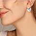 6 Pairs 14K Gold Plated Hoop Earrings for Women Lightweight Chunky Hoop Earrings Multipack Hypoallergenic, Thick Open Twisted Huggie Hoops Earring Set Jewelry for Gifts. (Silver)