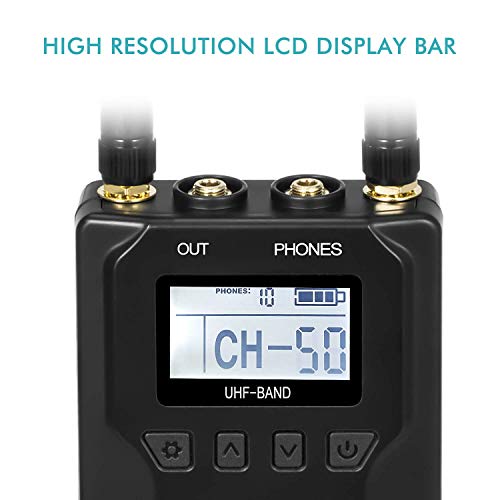 ZHUOSHENG UHF 100-channel Wireless Lavalier Microphone System for DSLR Mirrorless Camera Camcorder PC Smartphone-Wireless Dual Lapel Microphone for Interview YouTube Video Recording Vlogging ENG EFP
