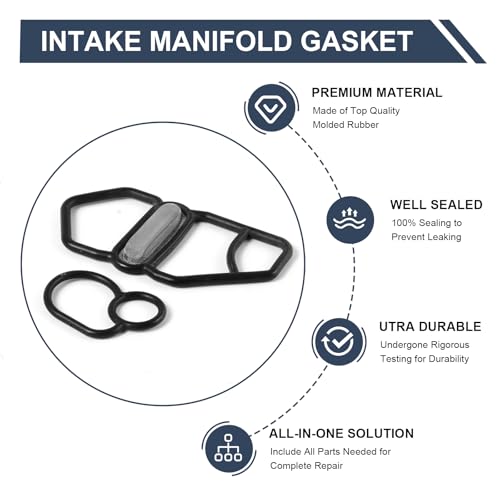 Image of 15825-P08-005 36172-P08-005 36172-P08-015 Head Cylinder Solenoid Spool VTEC Valve Gasket Set Replacement for Honda /Acura Civic Integra NSX 1992-2001