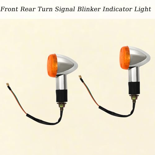 RainMan S 2 Pack Motorcycle Front Rear turn Signal Blinker Indicator Light Replacement for Honda Yamaha Kawasaki Suzuki Amber Chrome, Does not apply - Thumbnail 2