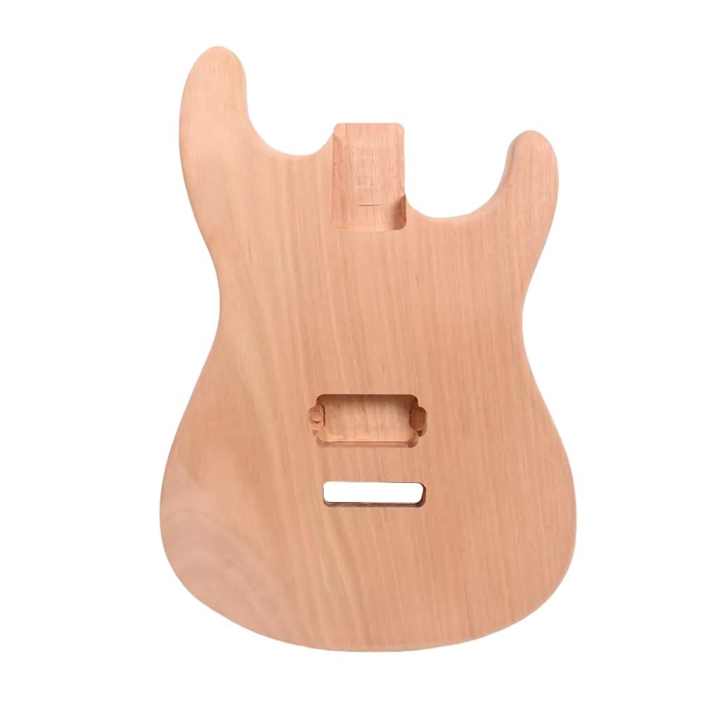 yinfente Unfinished Mahogany Electric Guitar Body DIY Replacement Bolt On Heel Pocket Natural