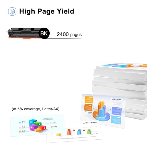 415A M479fdw Toner Mit Chip: Kompatibel für HP 415A 415X Multipack Color Laserjet Pro MFP M479dw M479fnw M479fdn M454dw M454dn 415 W2030X W2031X W2032X W2033X W2030A 1er-Pack (Schwarz)