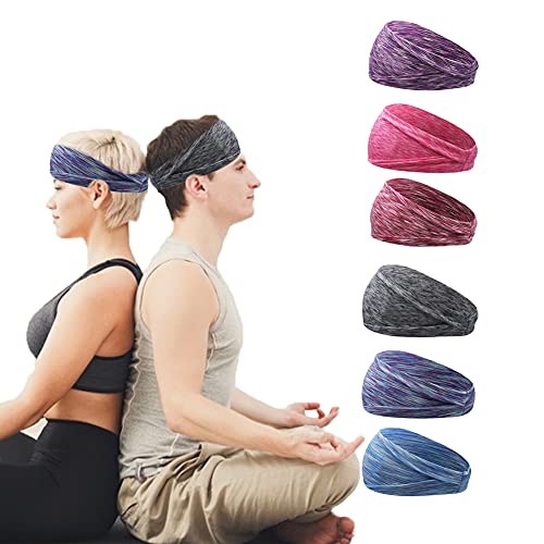 Bandeau Joycabin - 6 couleurs - Pour homme et femme - Anti-transpiration - Élastique - Double face - Respirant - Pour la course, le fitness, le yoga Cover