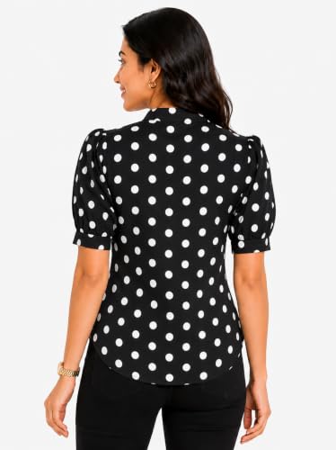 Image of Women's Solid Lavender Cotton Blend Casual Top | Round Neck | Roll-Up Sleeves | Regular Fit Office Wear Shirt for Women