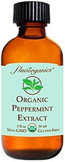 Flavorganics Organic Peppermint Extract, 2-Ounces Glass Bottles (Pack of 3)