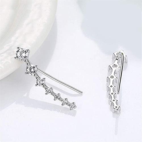Pendientes ear cuff de plata 925 con 7 circonitas cúbicas para mujer 2
