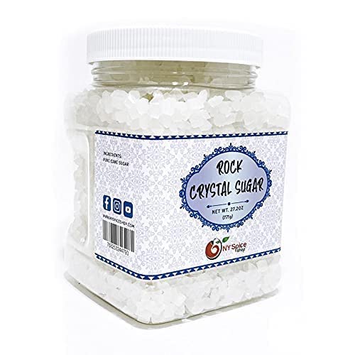 NY SPICE SHOP Rock Sugar â€“ 1.7 Pound Jar Rock Candy Crystals â€“ Sugar Rocks Whole â€“ Sugar Crystals â€“ Rock Candy â€“ Rock Sugar for Tea, Cakes